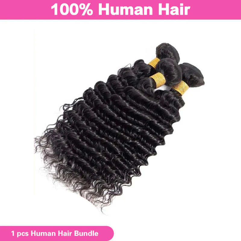 Atikual Deep Wave 1 Bundle 100% Unprocessed Brazilian Virgin Hair