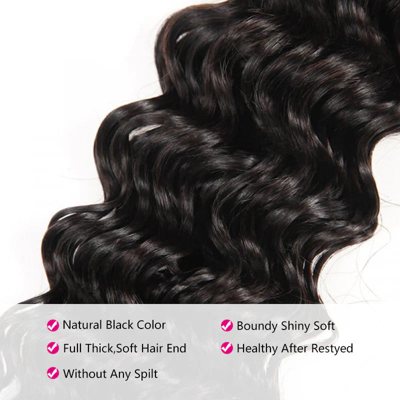 Atikual Deep Wave 1 Bundle 100% Unprocessed Brazilian Virgin Hair