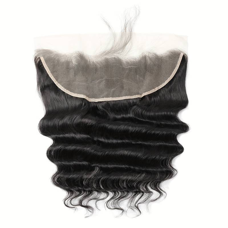 Atikual Loose Deep Wave 13x4 Ear to Ear HD Transparent Lace Frontal Human Hair 12A Quality