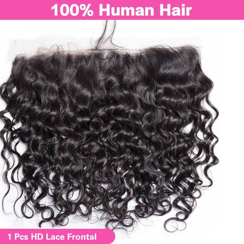 Atikual Water Wave 13x4 Ear to Ear HD Transparent Lace Frontal Human Hair 12A Quality
