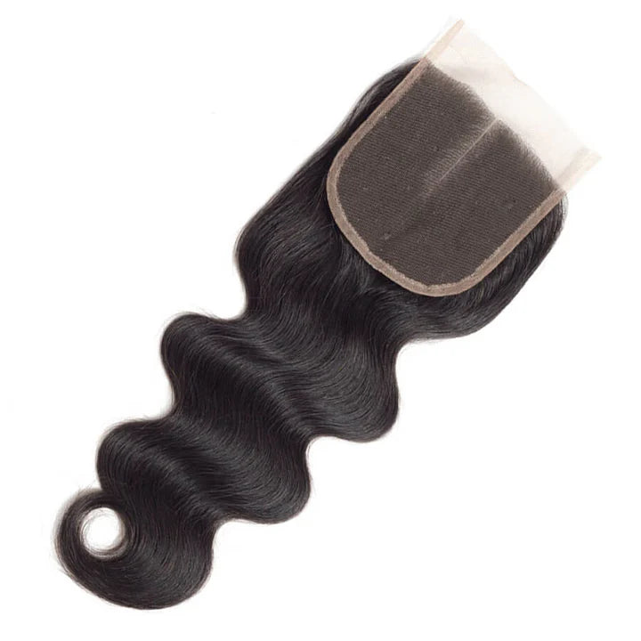 Atikual 4x4 HD Transparent Lace Closure Body Wave Human Hair Closure Natural Black Hair Top Swiss Lace