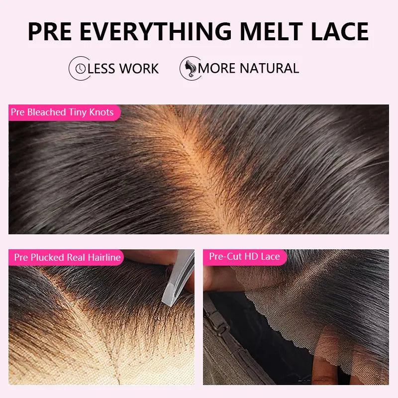 Atikual Pre-Braided Glueless Silky Straight Wig 9×6 Pre Everything Flexi-Fit Cap with Pre-Bleached Knots