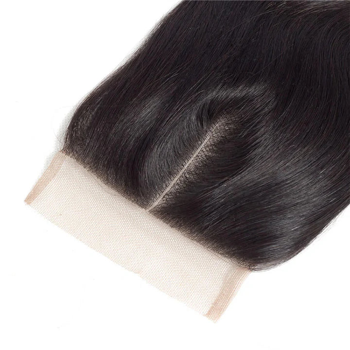 Atikual 4x4 HD Transparent Lace Closure Body Wave Human Hair Closure Natural Black Hair Top Swiss Lace