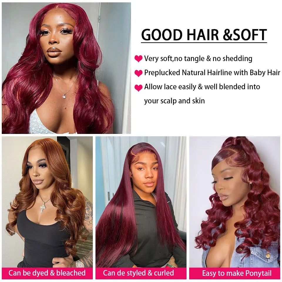 Atikual Burgundy 99J Body Wave Bundles Brazilian Red Color Human Hair Bundles 4 Pcs Hair Extensions Body Weave Colored Bundle