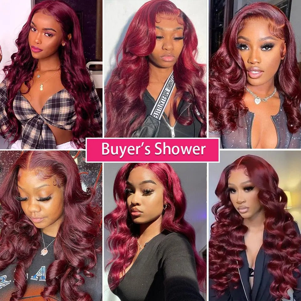 Atikual Burgundy 99J Body Wave Bundles Brazilian Red Color Human Hair Bundles 4 Pcs Hair Extensions Body Weave Colored Bundle
