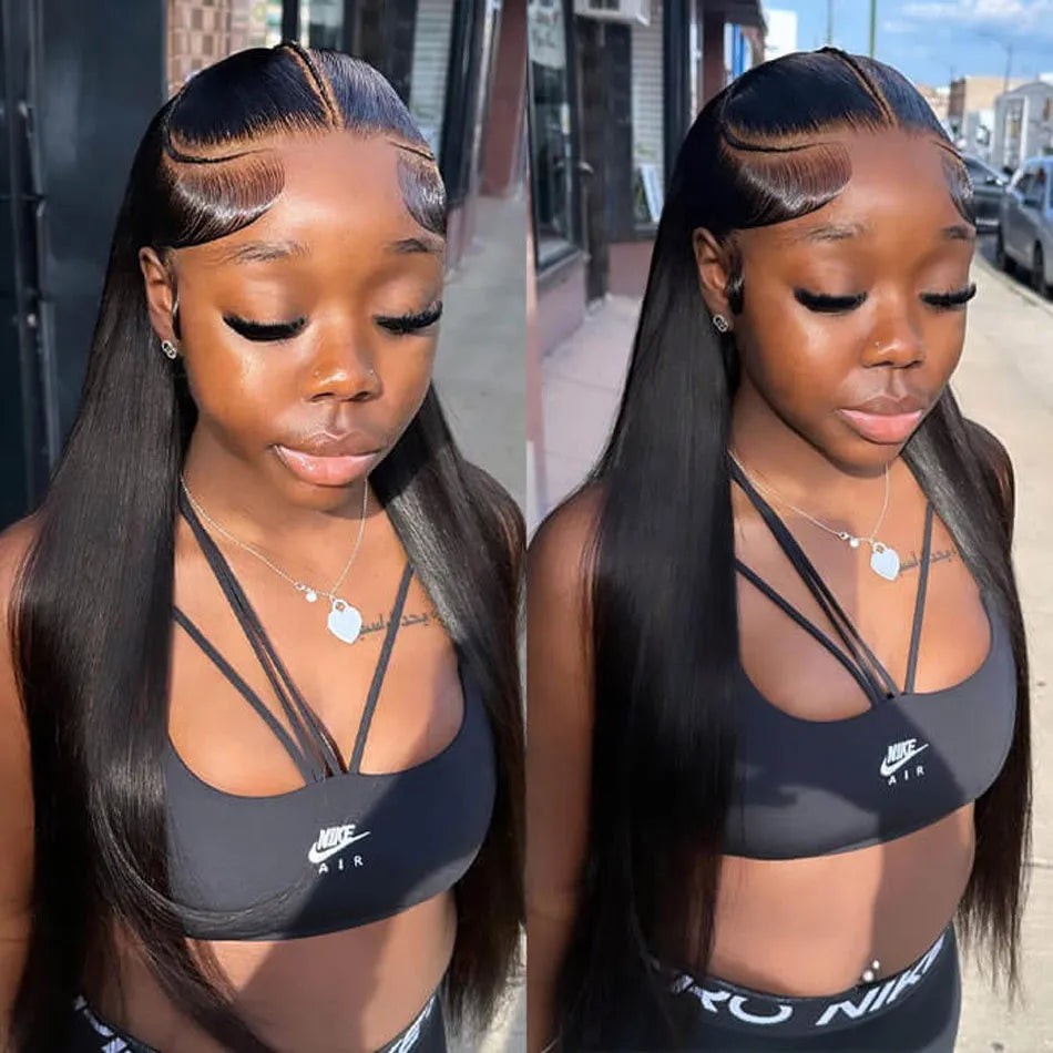 Atikual Pre-Braided Glueless Silky Straight Wig 9×6 Pre Everything Flexi-Fit Cap with Pre-Bleached Knots