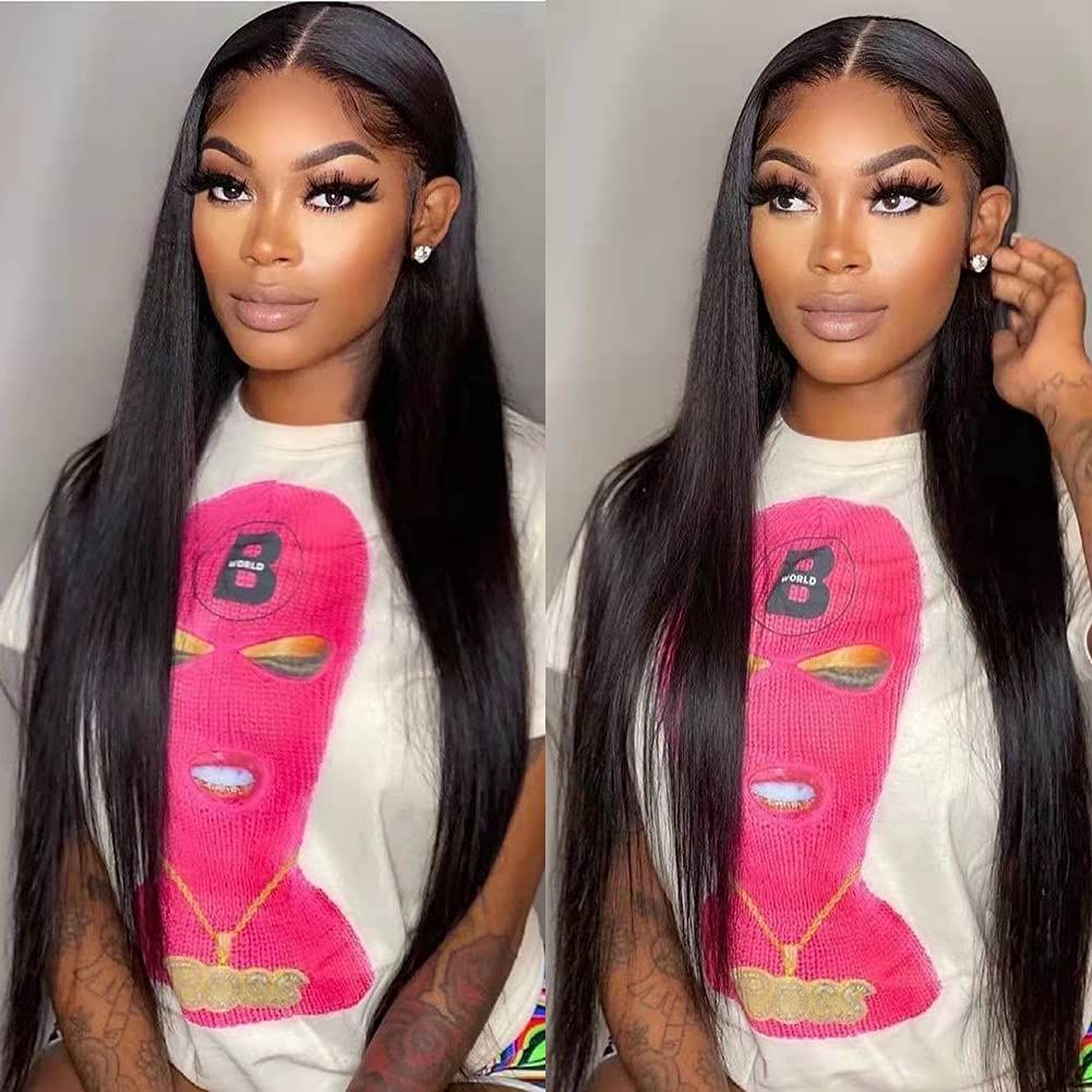 Atikual V Part Straight Wig Human Hair Glueless Wigs Flexible Fit With Drawstring For Beginner Friendly